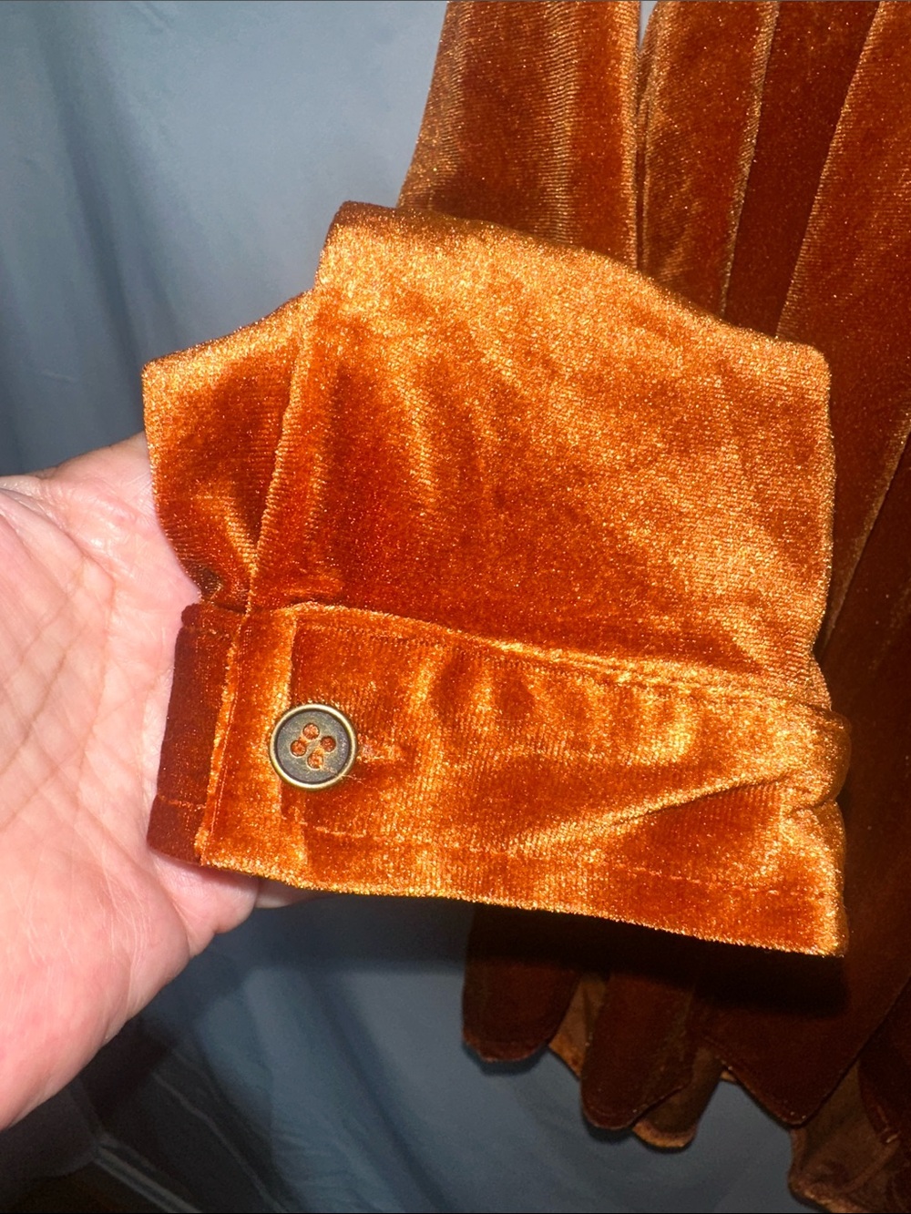 Umgee Rust Velvet Button-Front Tunic - Picture 4 of 6